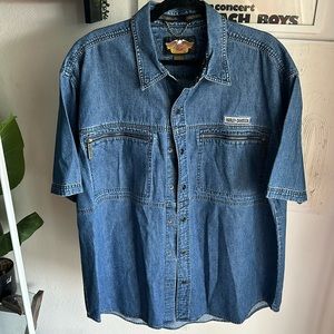 Vintage 90’s Harley Davidson denim button up